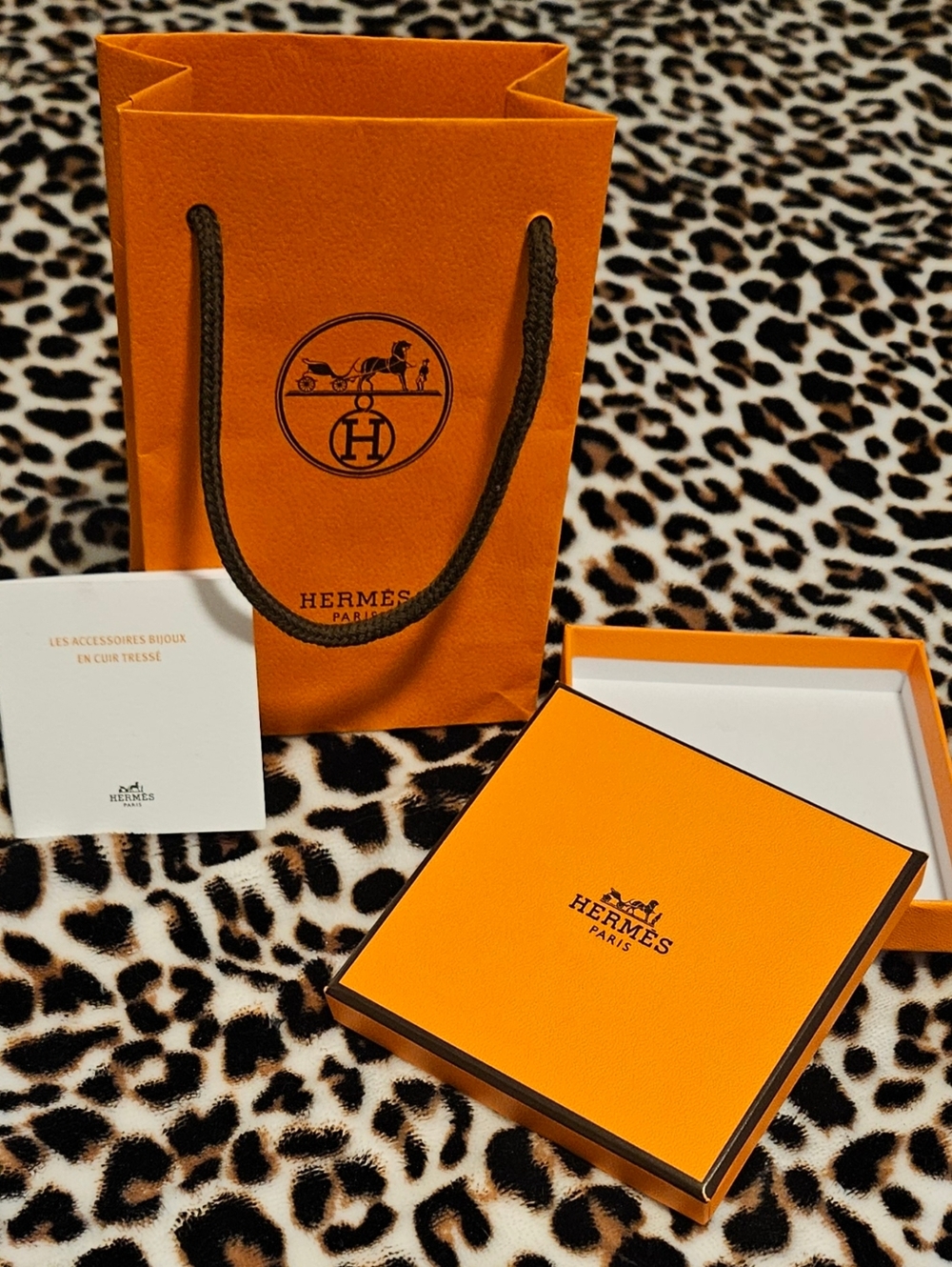 NEW Hermès Small Orange Gift Box Bag Set Booklet Jewelry Storage Scarf Travel